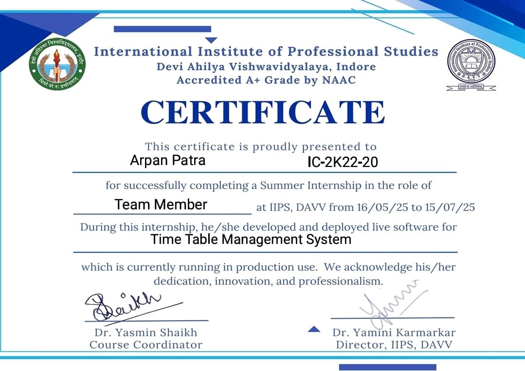 Summer Internship At IIPS