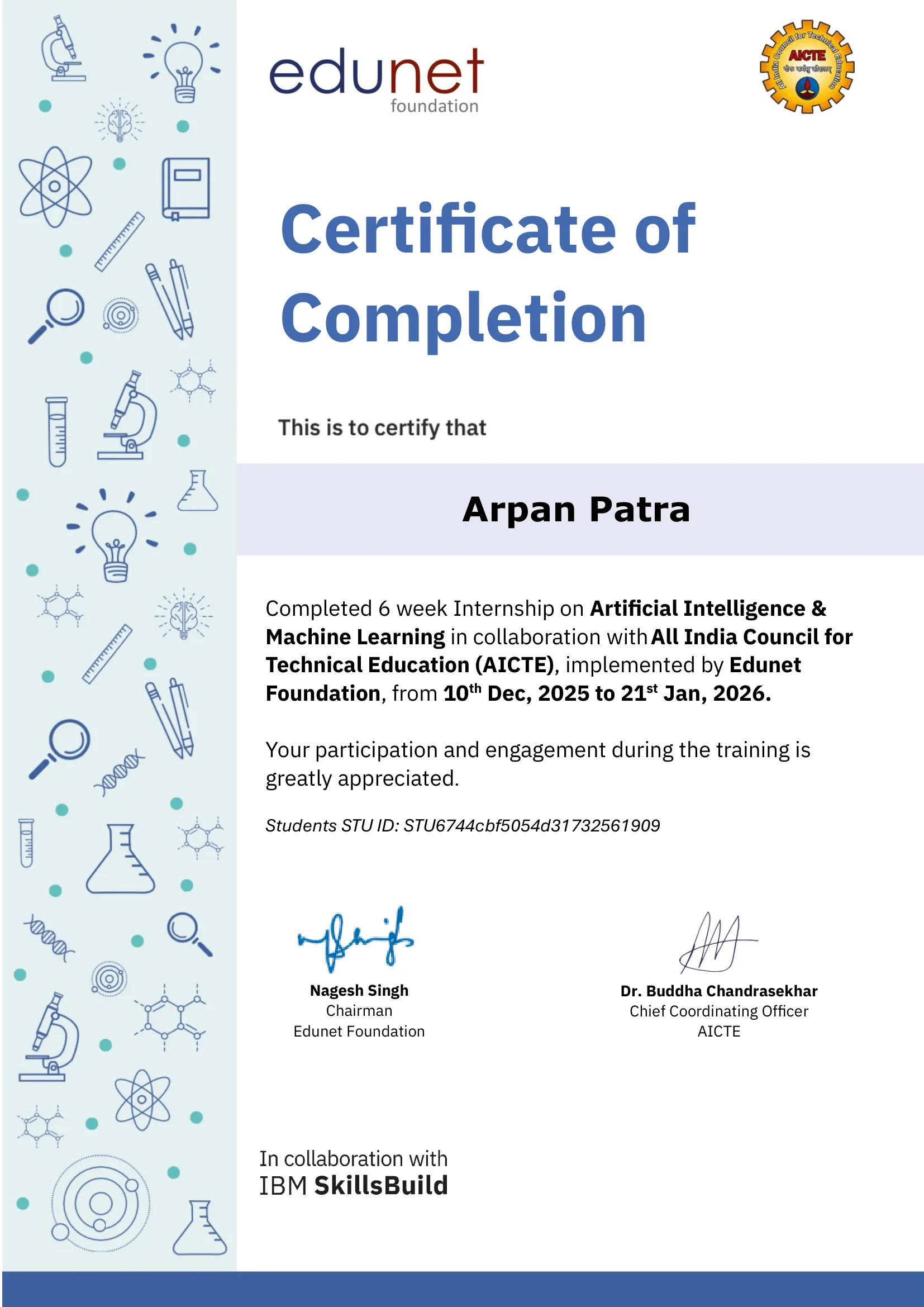 AI/ML AICTE Internship Certificate