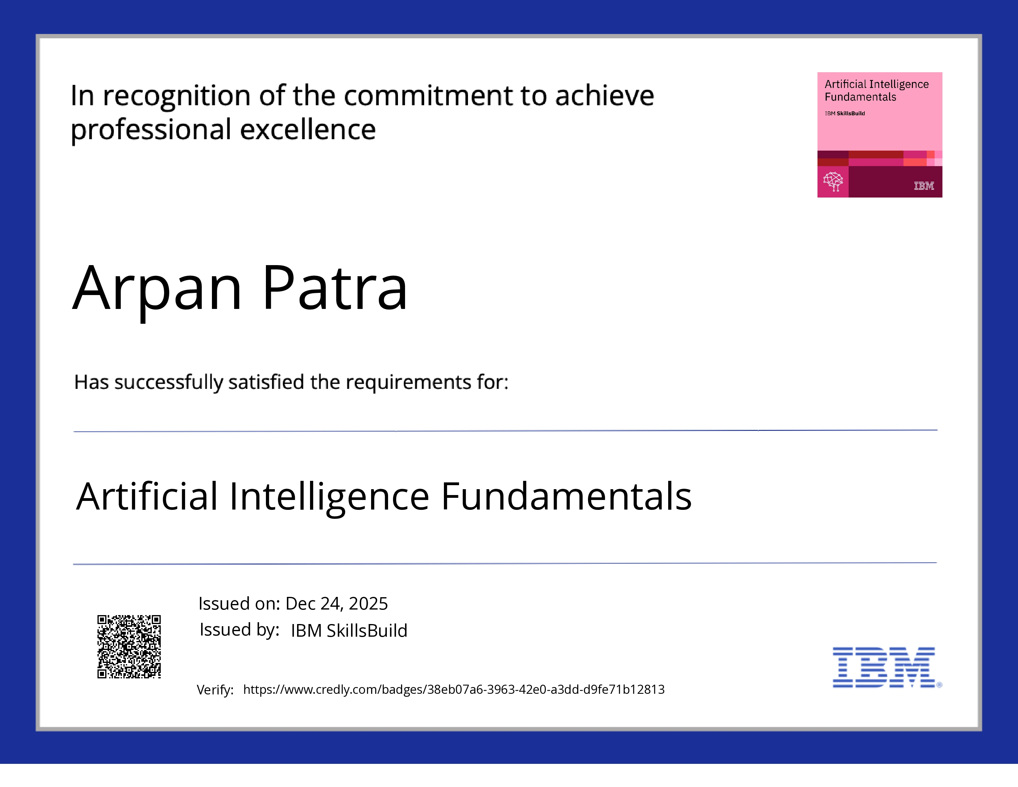 Artificial Intelligence Fundamentals (IBM)